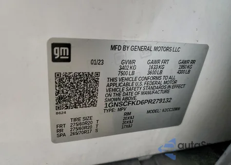 2023 Chevrolet Suburban C1500 Premier from USA, damaged, VIN 1GNSCFKD6PR279132